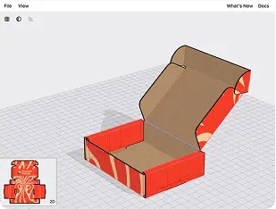 Three dimensional custom box prototype preview