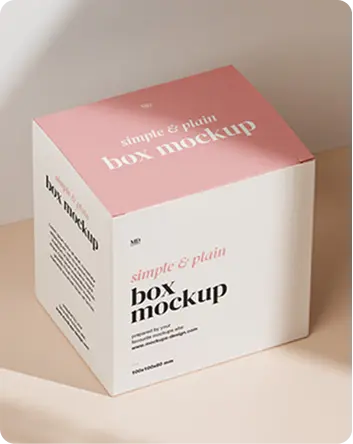 Custom white packaging box mockup