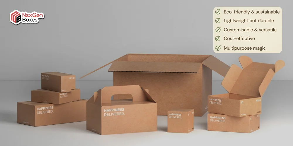 Benefits of cardboard packaging boxes including eco friendly, lightweight, durable, customizable, and cost effective packaging solutions