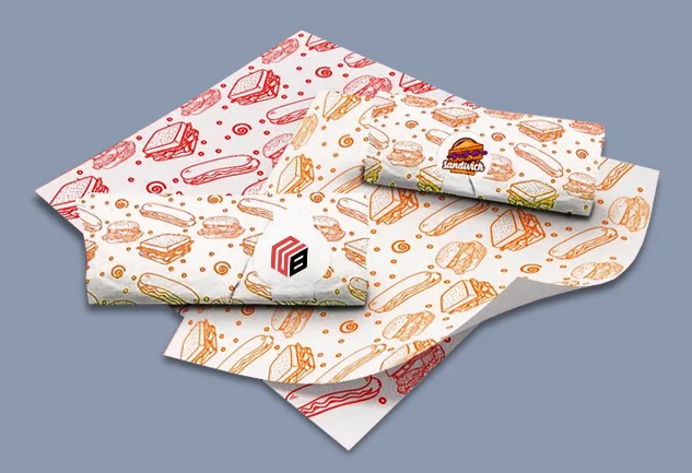 Custom printed Food wrapping paper sheets