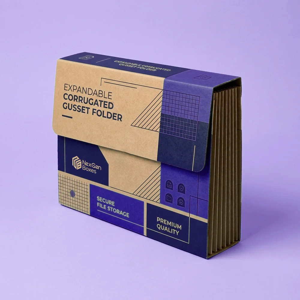 Corrugated gusset folder boxes