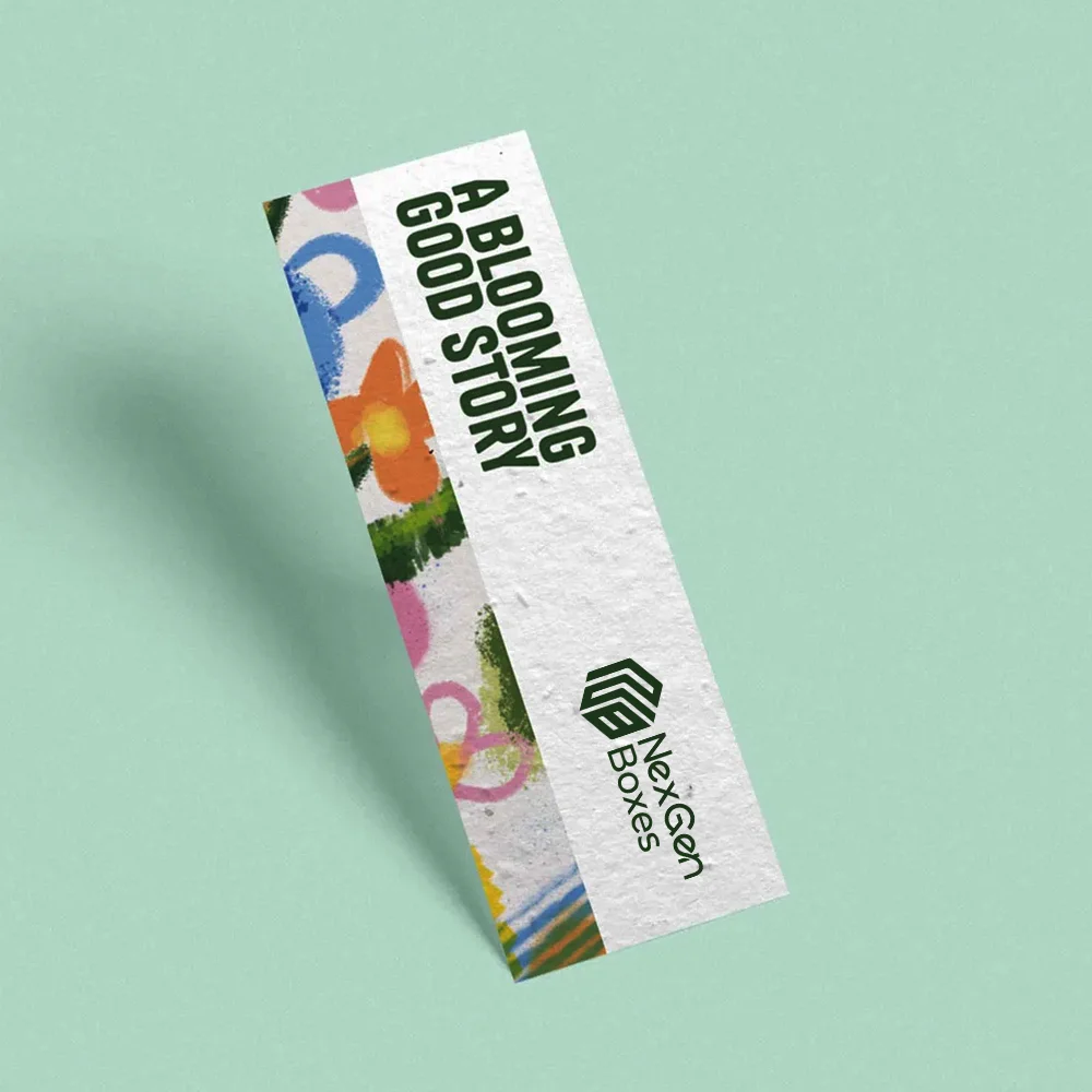 Custom printed seed paper bookmarks