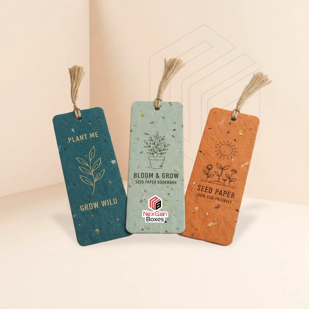 Custom seed paper bookmarks