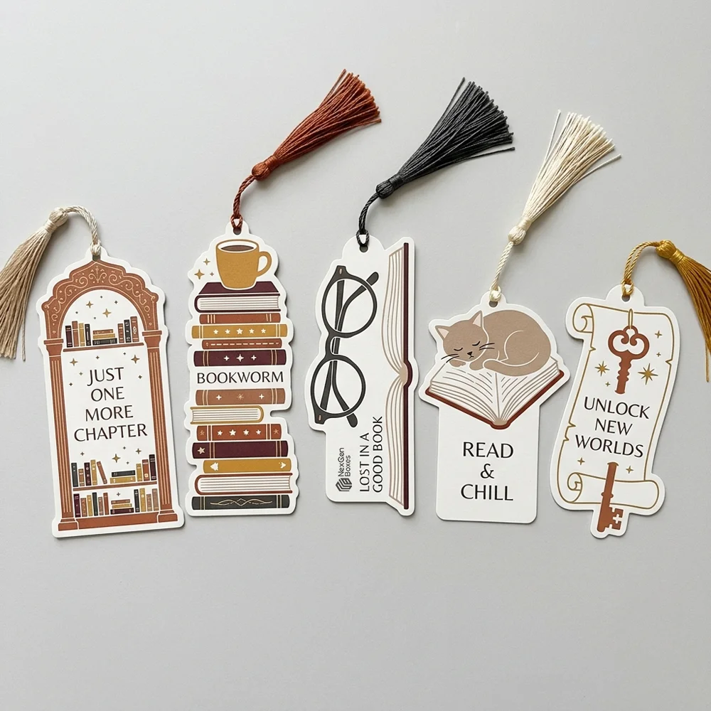 Custom shaped die cut bookmarks