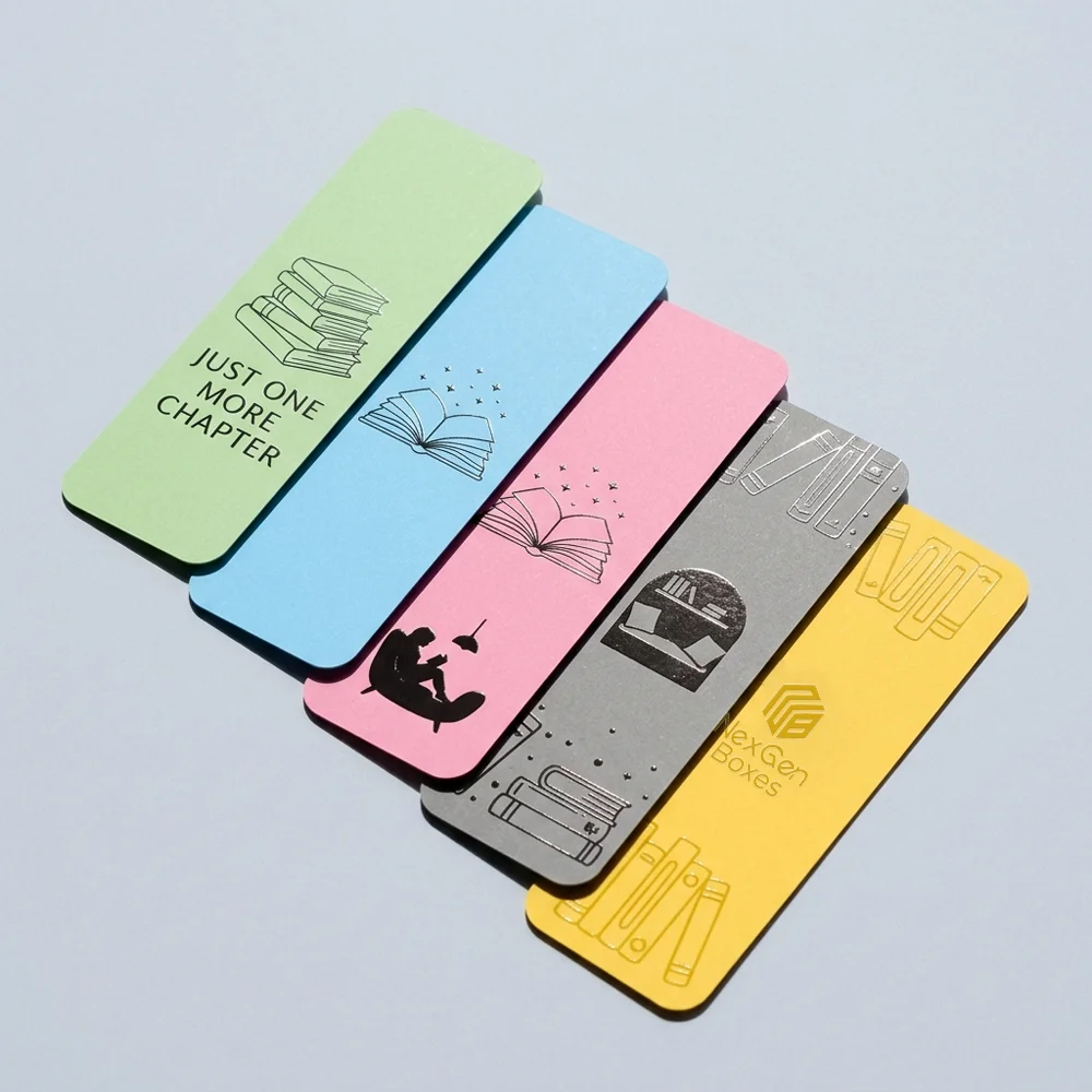 Custom spot UV bookmark printing