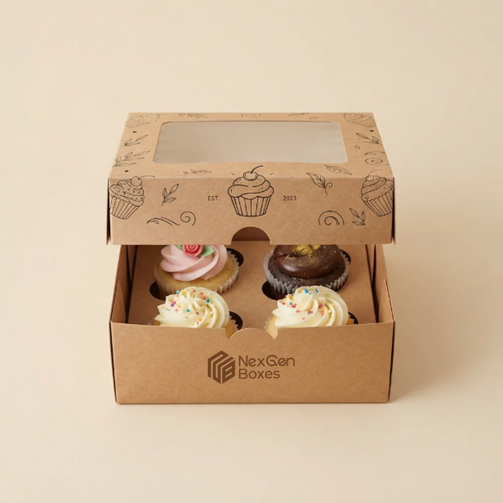 Eco Friendly Kraft Cupcake Boxes