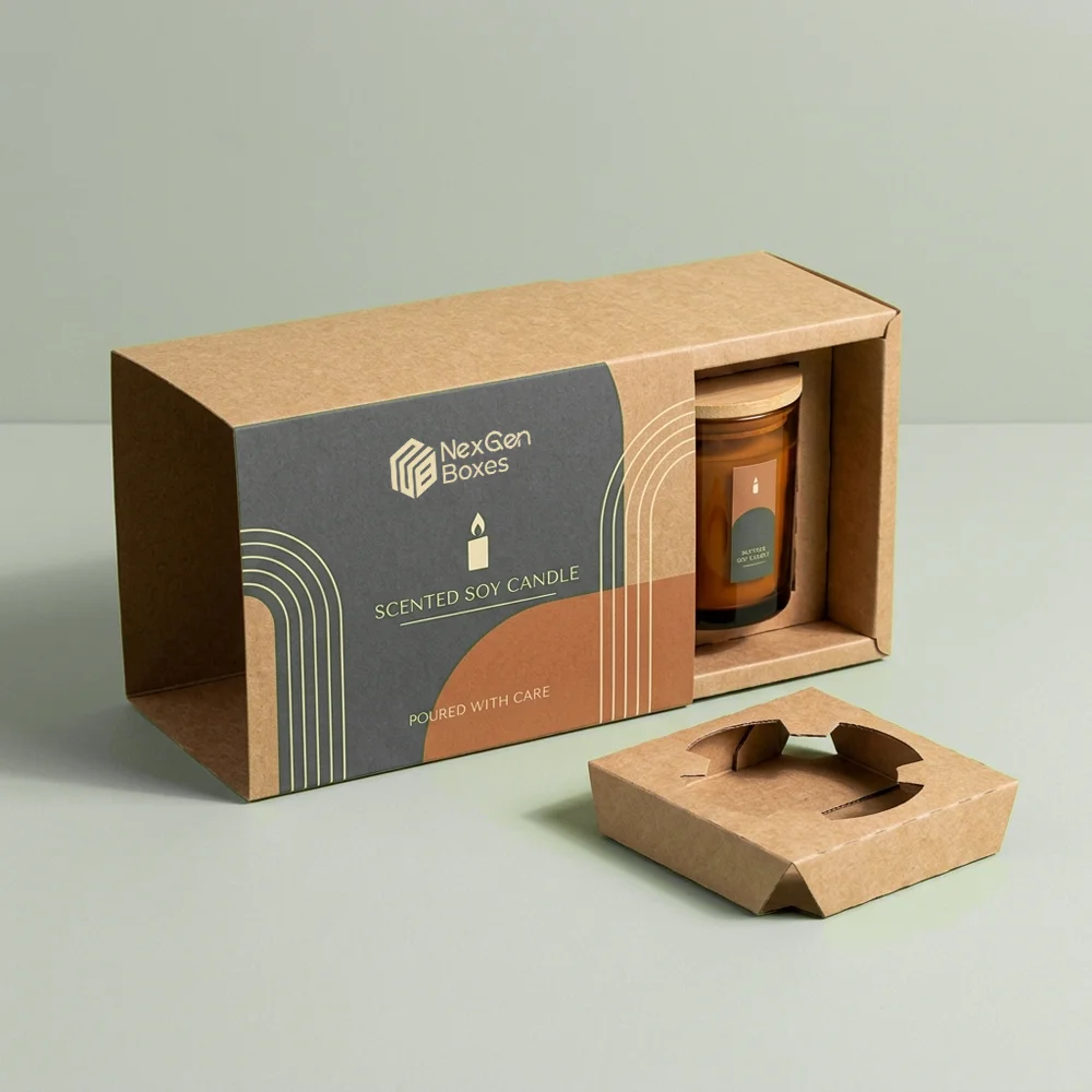 Kraft Candle Box With Window