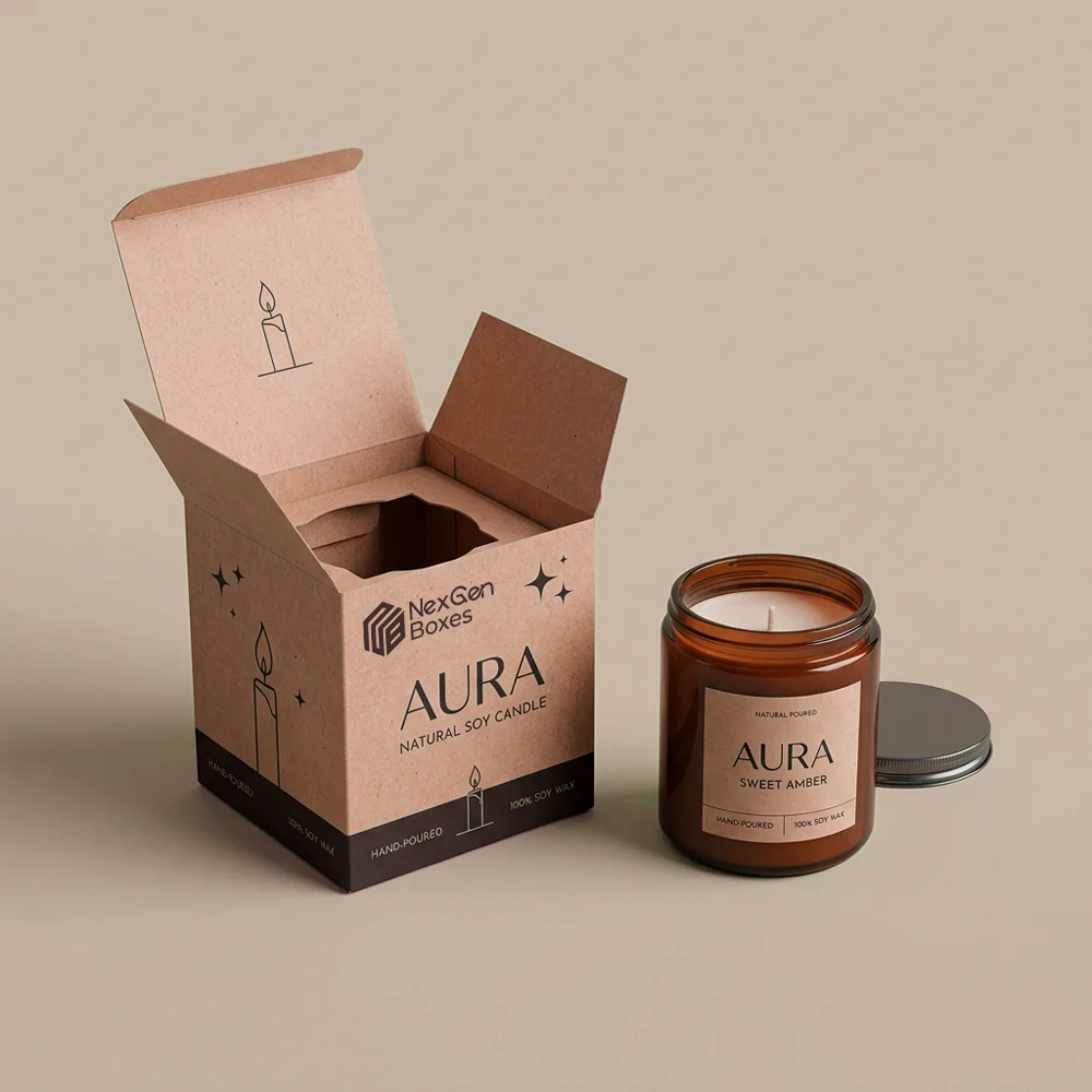 Kraft Candle Packaging Boxes