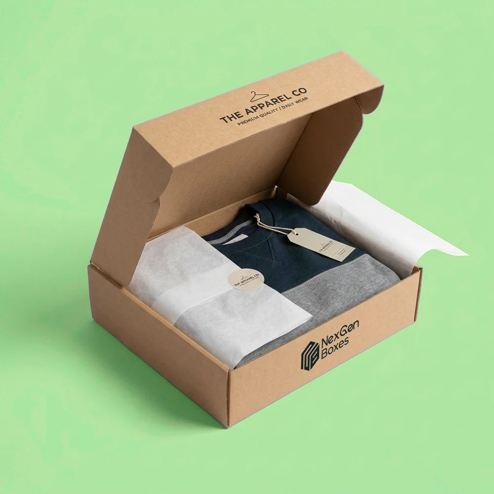 Kraft Garment Packaging Boxes For Folded Clothing