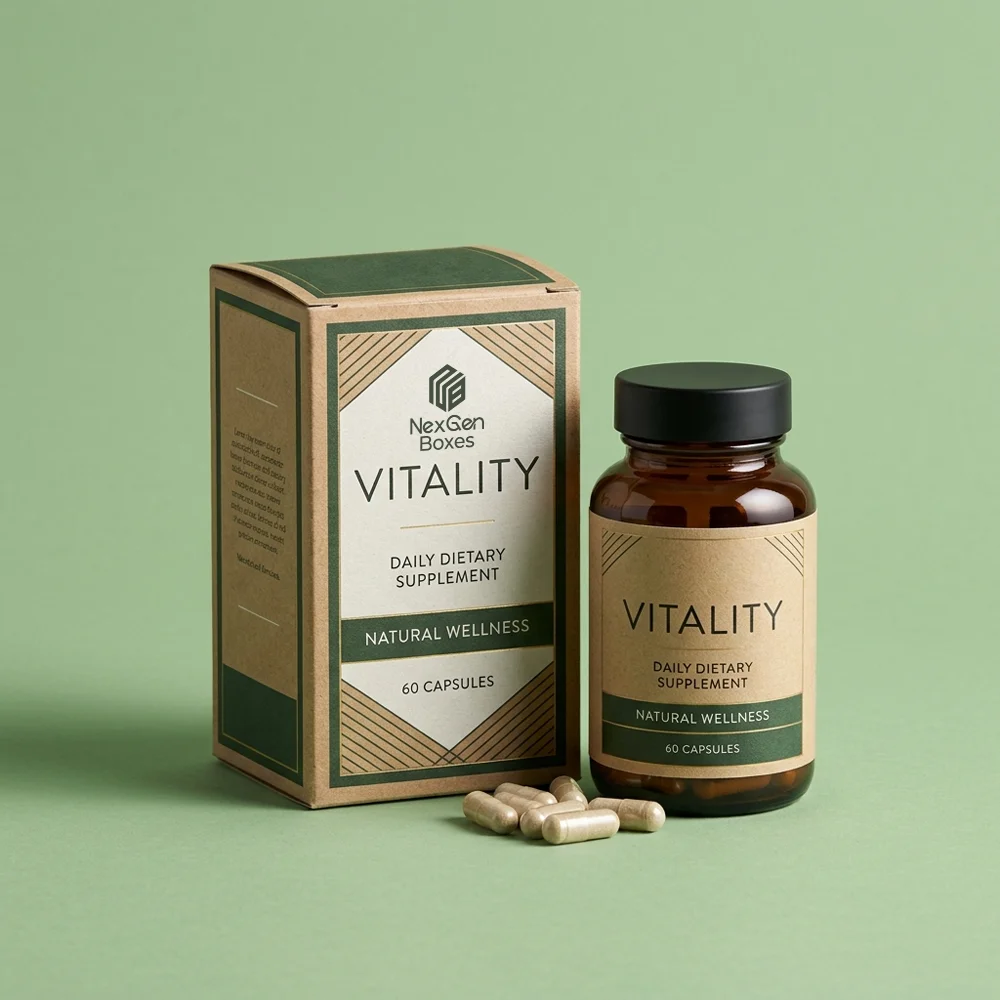 Kraft Supplement Boxes For Nutritional Product Packaging