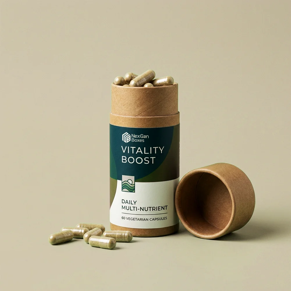 Kraft Vitamin Packaging Boxes For Bottles And Supplements