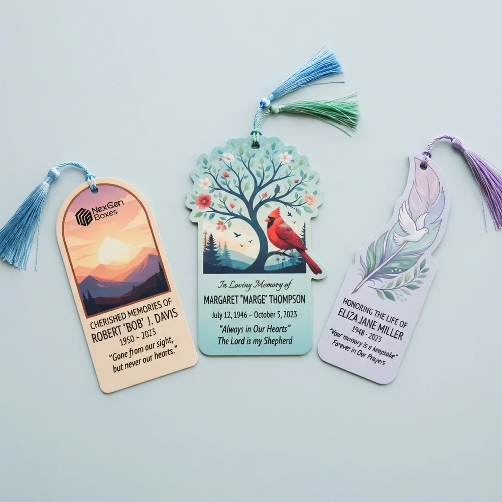Personalized memorial bookmarks
