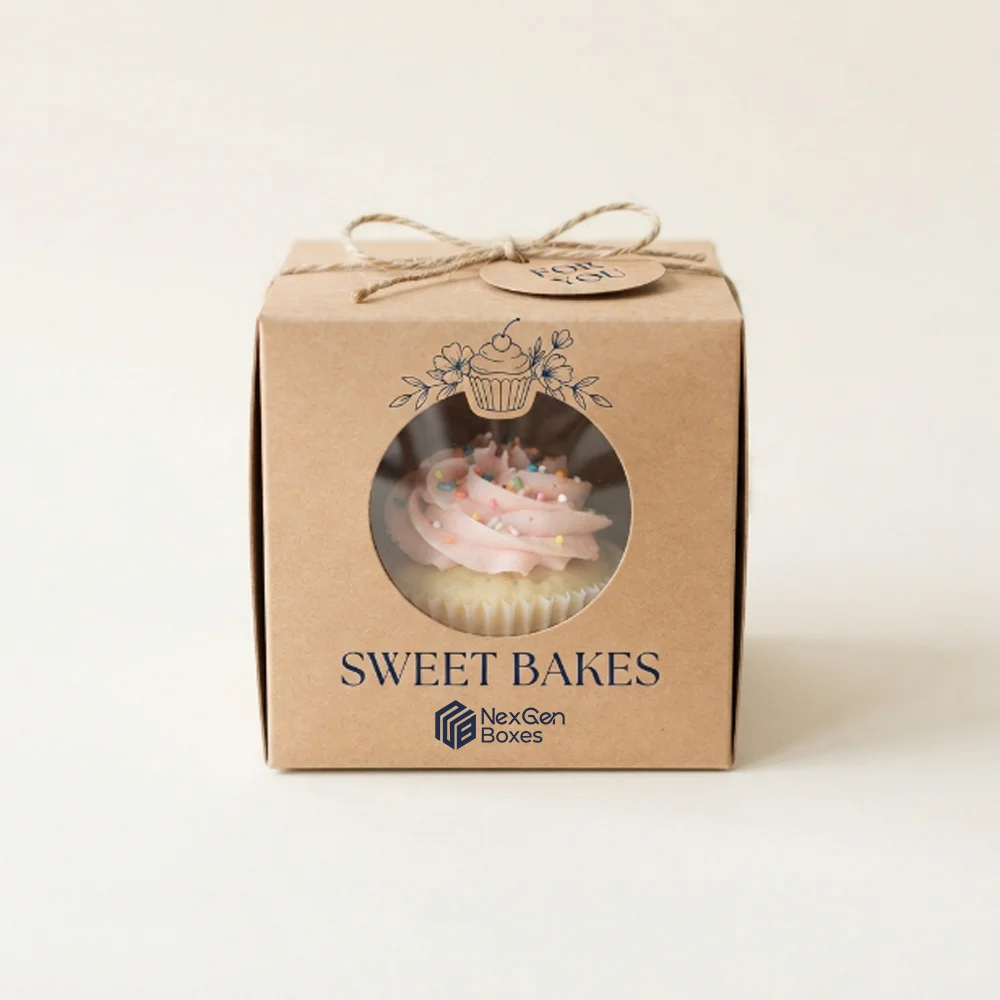 Printed Kraft Cupcake Boxes